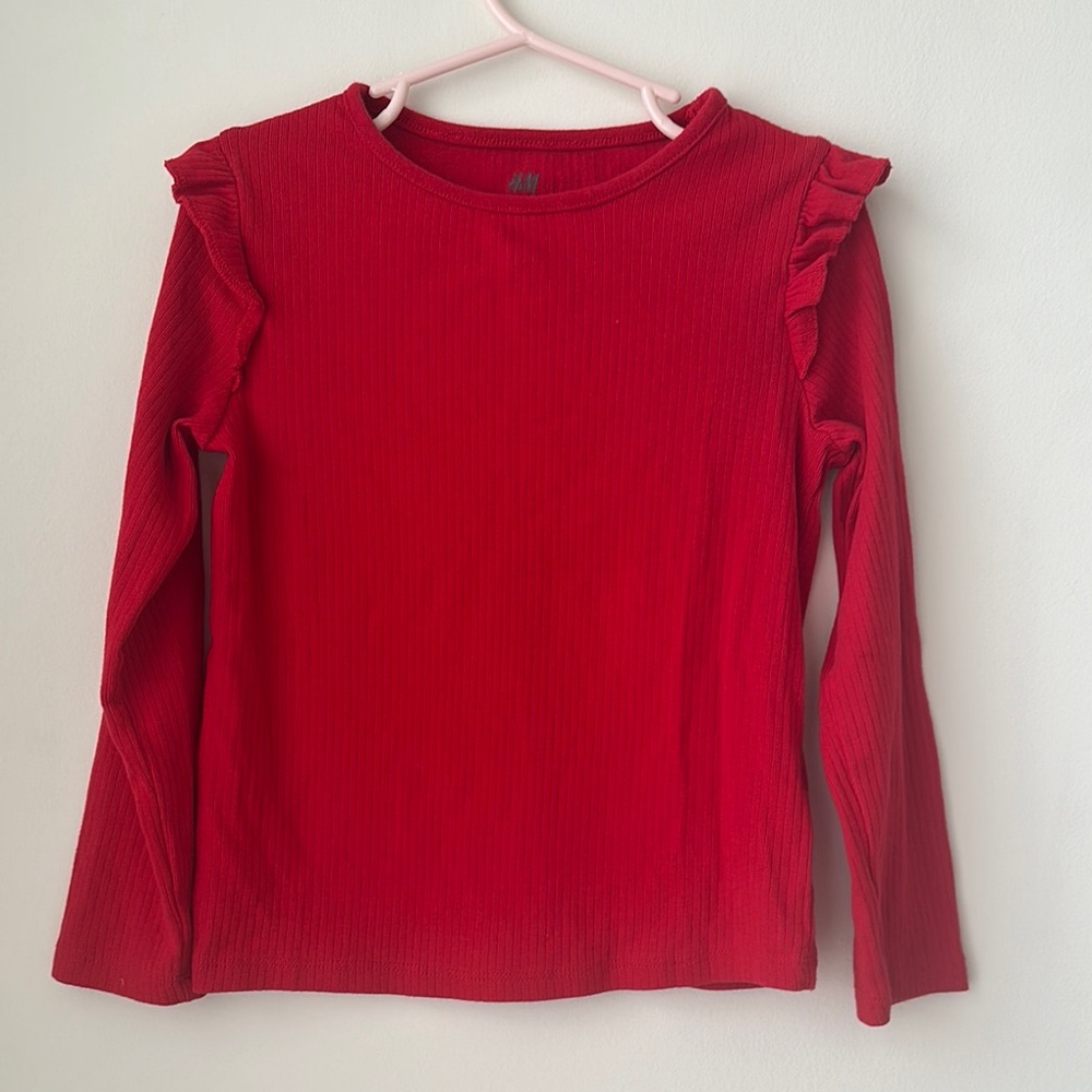 H&M Red Top Girls size 5-6